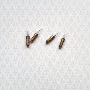 Dollhouse Miniature Screw Base Candle Tip Bulbs Set of 4 Replacements 1:12 Scale CK1010-29