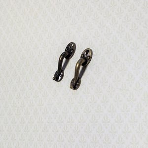 Dollhouse Miniature Door Handles Large with Keyhole 1:12 Scale Antique Bronze