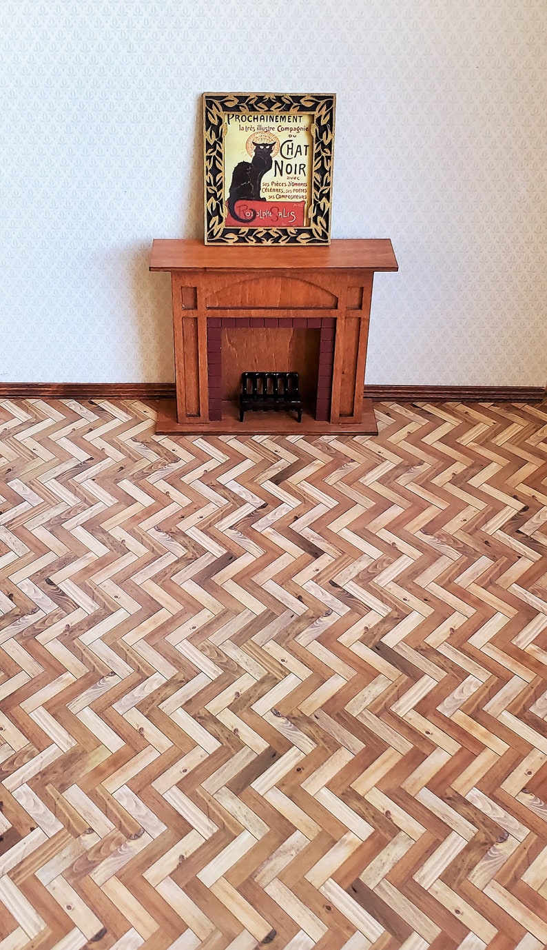 Puppenhaus Miniatur Parkett Holz Bodenbeläge zwei getönte | Etsy