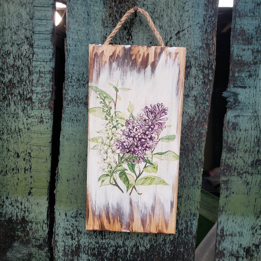 Lilac Wall Art, Purple Lilac, Lilac Flowers, Floral Wood Decor, Lilac