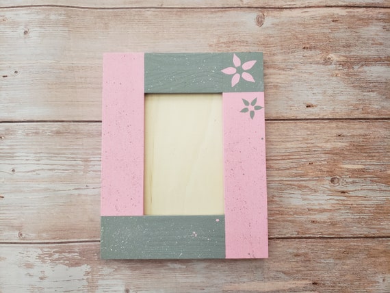 Pink And Grey Nursery Hand Painted Wooden Frame Girl Room Etsy