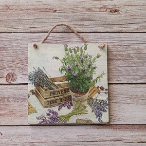 Lavender Provence Wooden Wall Sign: French Cottage Decor