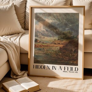Matthew 14:44-46 / Antique Christian Home Wall Art / Bible Verse Wall Art / Watercolor / Scripture Art / Christian Bible Art  / Nature
