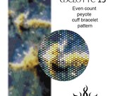 Heart Nebula IIc Melotte 15 - even peyote cuff beaded bracelet pattern; tutorial; pdf file; galaxy pattern; outer space; hubble telescope