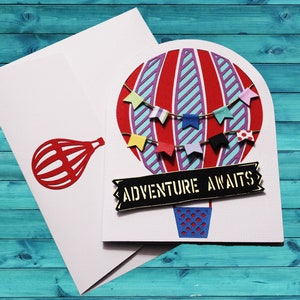Adventure Awaits Retirement Card, Hot Air Balloon Greeting Card