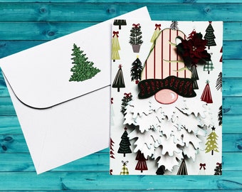 Trendy Christmas Gnome Handmade Card