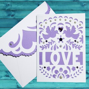 Chic Lavender Wedding Card, Anniversary Card, Engagement Card
