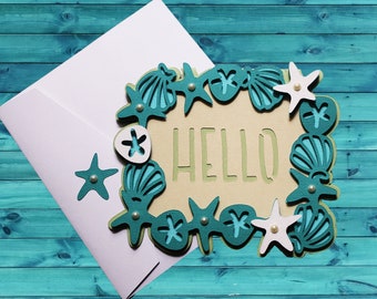 Shell Greeting Card, Handmade Summer Card