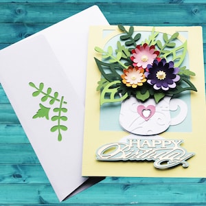 Happy Birthday Handmade Card - Floral Bouquet Card