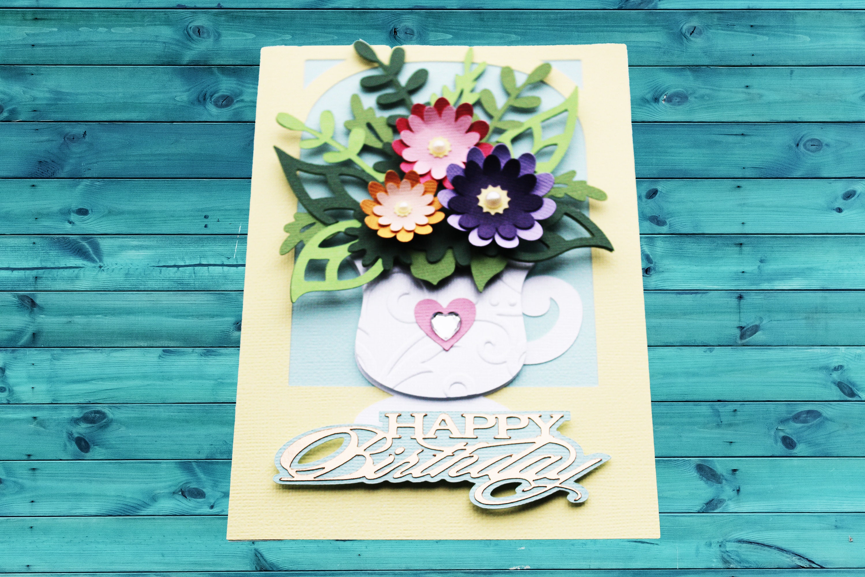 Happy Birthday Handmade Card - Floral Bouquet Card - Etsy