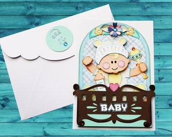 Adorable Baby Boy Handmade Card