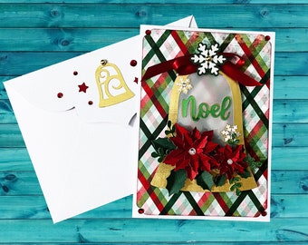 Elegant Christmas Bell Handmade Card