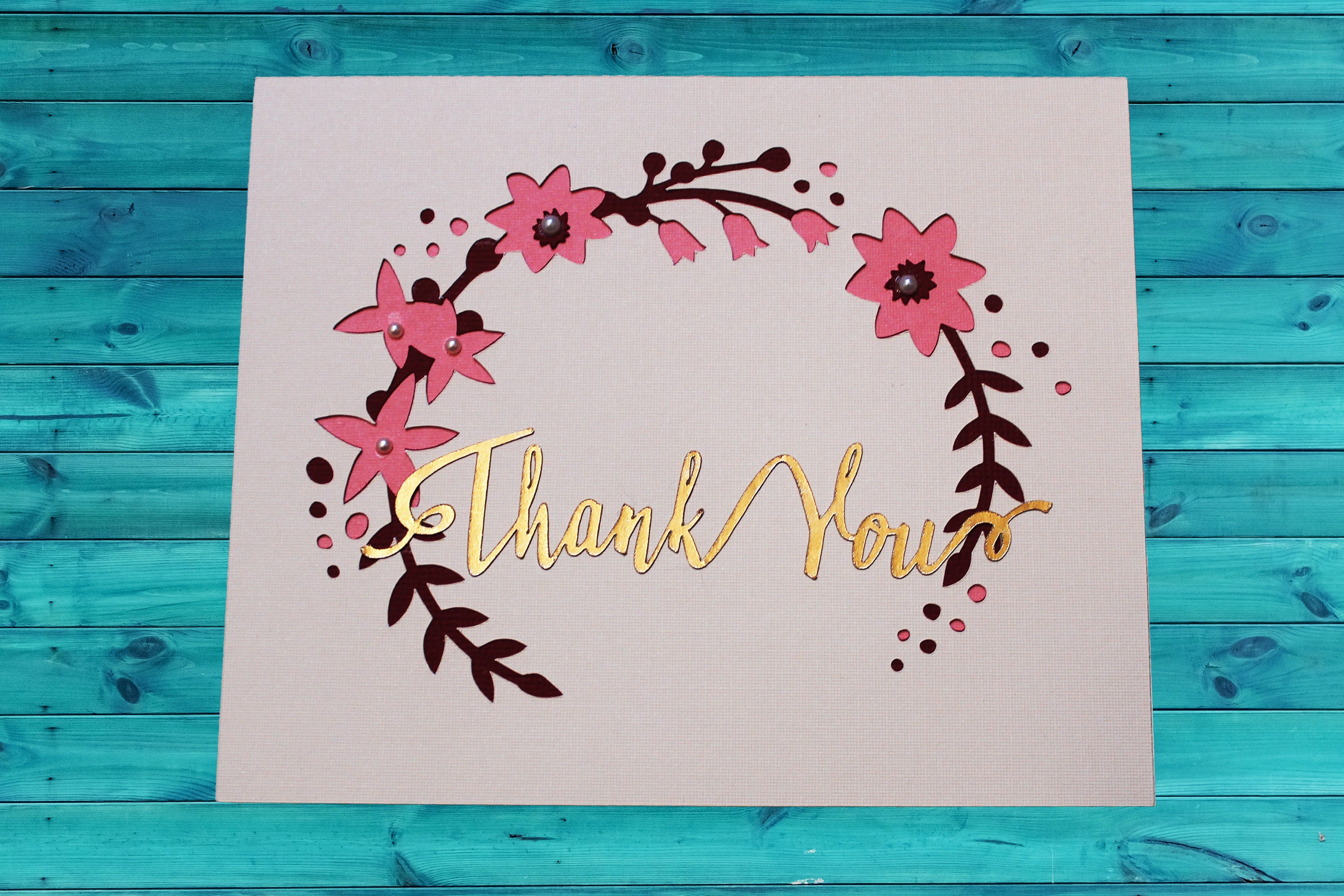 Thank You Card Floral BoHo Chic Handmade Etsy