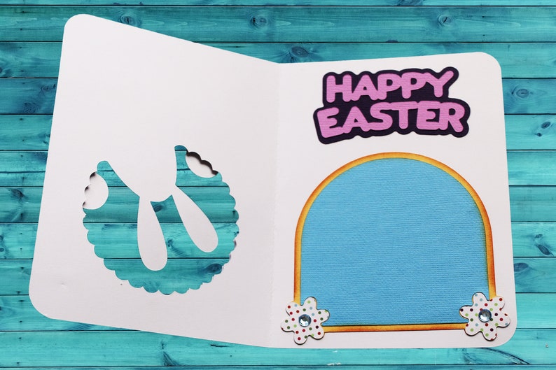 Easter Bunny Handmade Card, Spring Card image 3