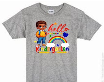 Hello Kindergarten African American Boy