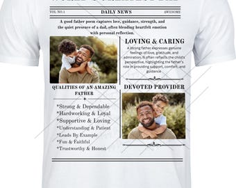 Fathers Day Newspaper Template (Canva Editable)