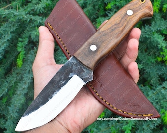 Handmade Stainless Steel Bushcraft knife with Sheath | Rosewood FULLTANG Skinner knife | Camping | survival | Hunting knife | Gift for Men