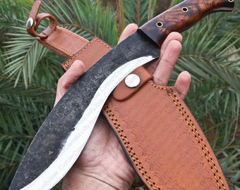 Hand Forged Kukri knife with sheath | Bushcraft Kukri knife | Hunting knife | Custom knife | Camping knife | Outdoors : Gift for Him/Her
