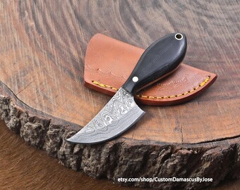 Hand Forged Skinner Knife with sheath | Black Horn Fixed Blade Custom knife | Hunting Knife | Camping Knife | Outdoors | Gift for MEN/HIM