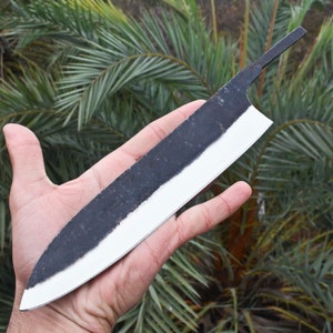 Hand Forged Stainless Japanese Deba style Kitchen knife Blank blade | Chef knife Blank | Knife Making Kit | Camp Knife | GIft for HER/BF