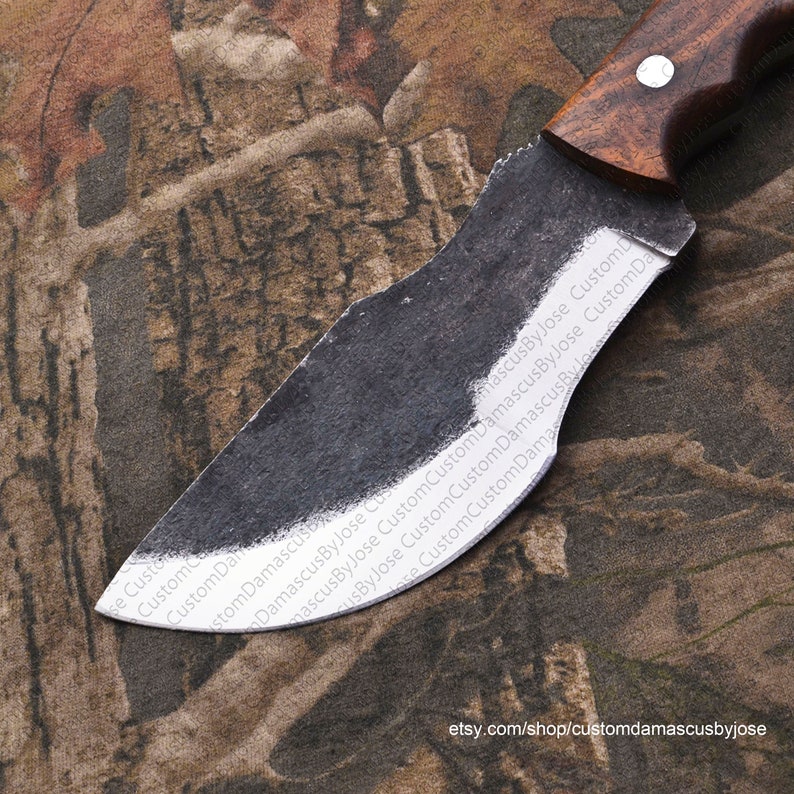 Cuchillo de seguimiento Bushcraft con funda / Cuchillo de hoja fija de palisandro de acero al carbono / Cuchillo hecho a mano / Hoja fija / Cuchillo de campamento / Regalo para HOMBRES / NOVIOS imagen 4