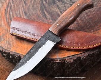 Hand Forged Camping | Bushcraft knife with sheath |  Fixed Blade | Custom Hunting Knife | Outdoors | EDC Gift for MEN/HIM