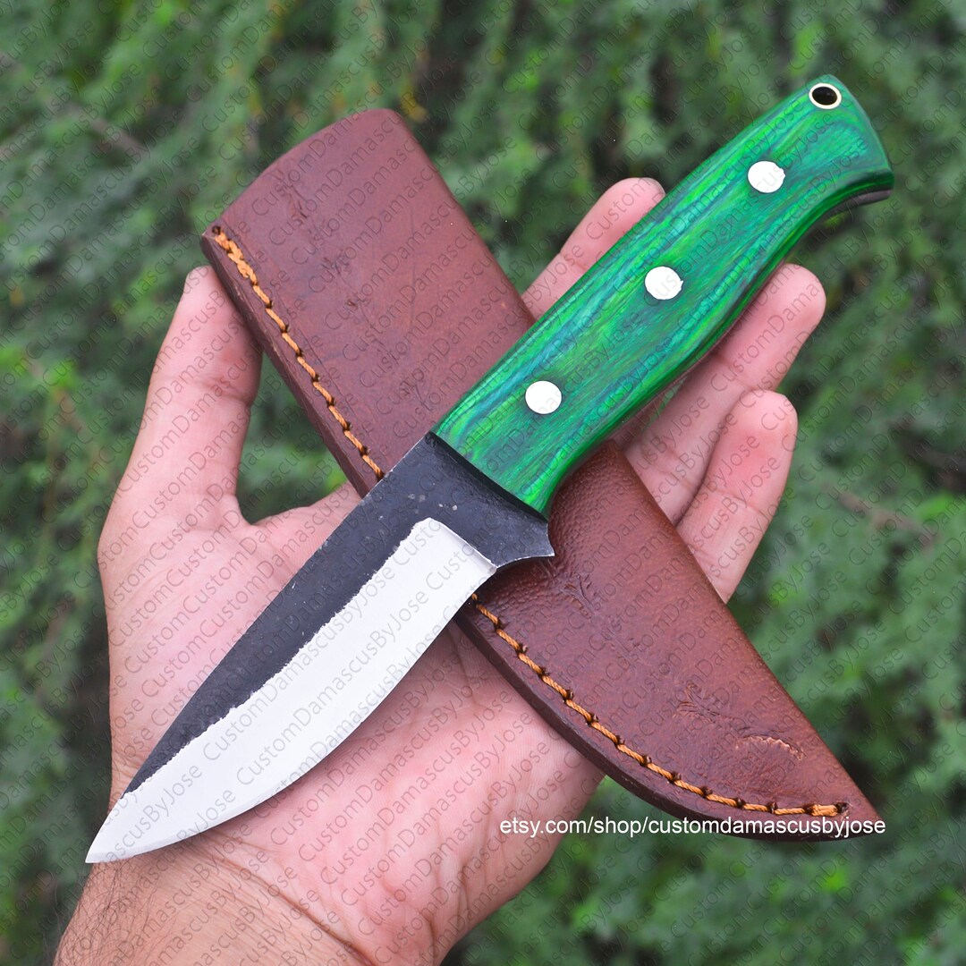 Hand Bushcraft Knife With Sheath Rosewood Fixed Blade Custom