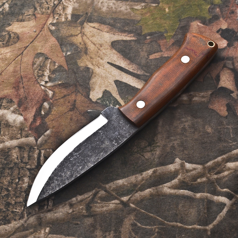 Handmade Bushcraft Knife With Sheath Micarta Fixed Blade Etsy
