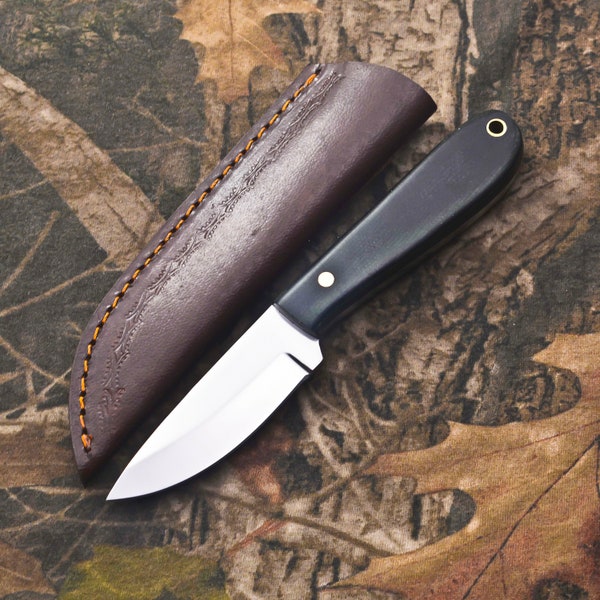 Custom Handmade Stainless Steel Skinner Knife with sheath | Mirror Polished Fixed Blade | Camping knife | EDC | Bush Knife | Hunting Knife