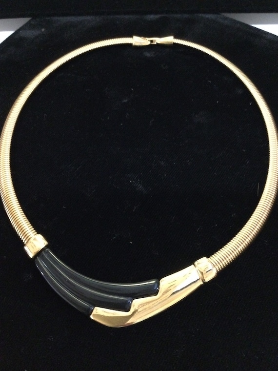 NAPIER ABSTRACT Black and Gold Choker