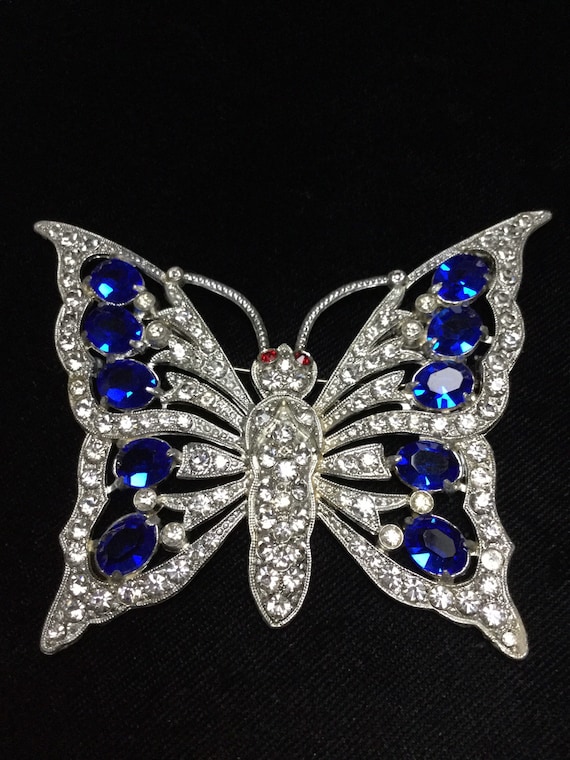 Huge Early PAVE BUTTERFLY BROOCH