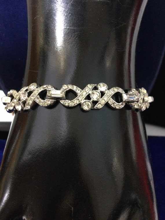 TRIFARI RHODIUM Deco Diamante Bracelet