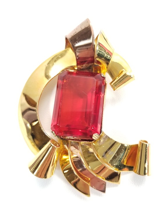 Large CORO RUBY RED Fur Clip