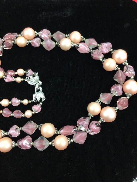 TRIFARI Double Strand PINK GIVRE Beaded Necklace - image 5