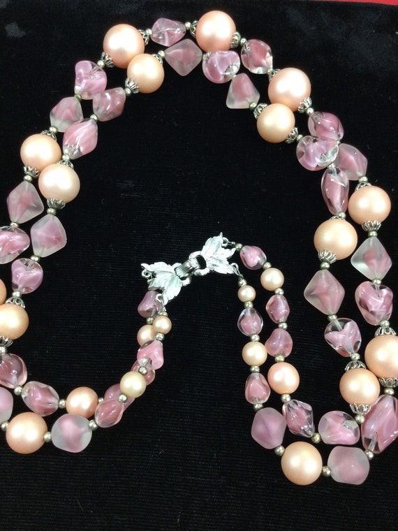 TRIFARI Double Strand PINK GIVRE Beaded Necklace - image 4