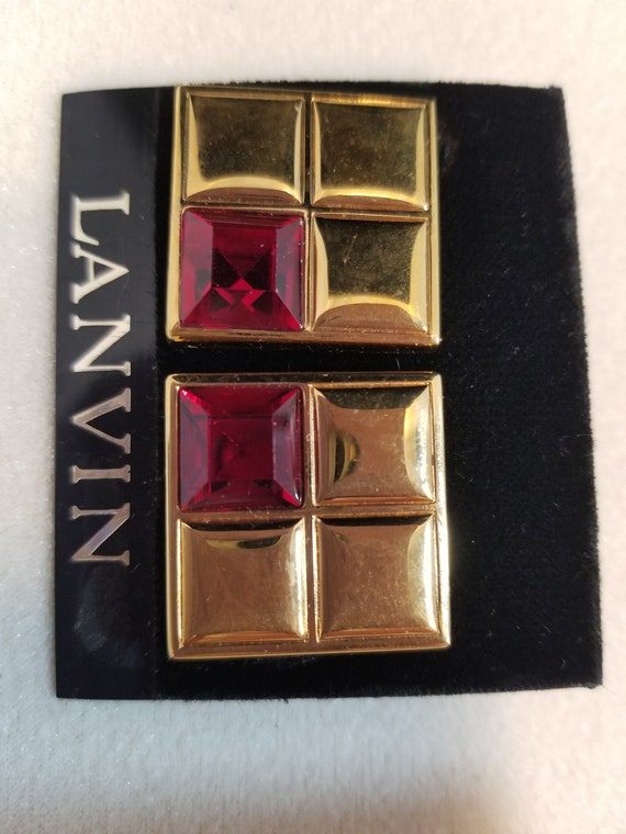 LANVIN GERMANY Cube Ruby EARRINGS - image 4