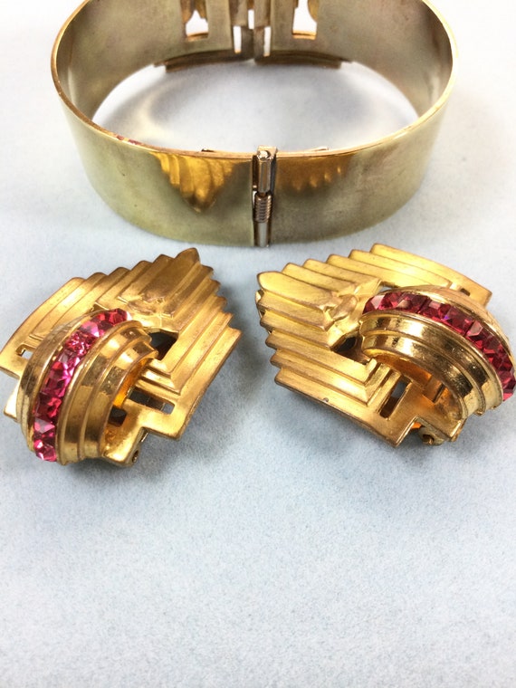 CORO DECO RUBY Bracelet and Dress Clips - image 5