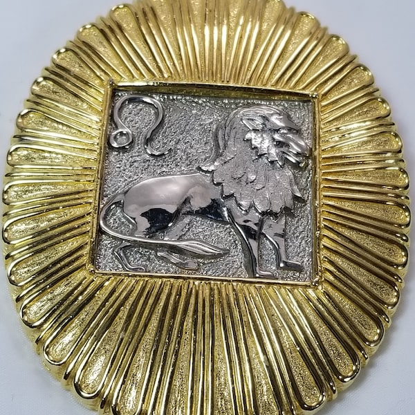 Humongous JUDITH LEIBER LEO the Lion Astrological Sign Brooch/Pendant