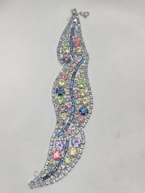 Unsigned MULTI COLORED Huge Bracelet - image 2