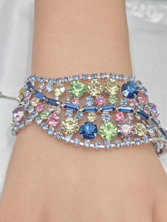 Unsigned MULTI COLORED Huge Bracelet - image 1