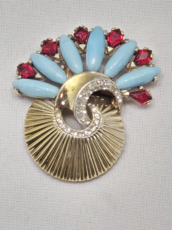 BOUCHER PHRYGIAN CAP Sterling Tourquoise and Ruby Furclip