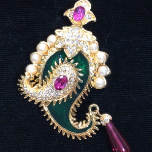 KENNETH LANE MAHARINI Jewels of India Paisley with Drop Brooch