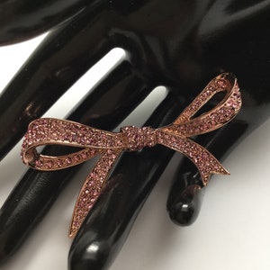 KENNETH LANE Pink Pave BOW Brooch