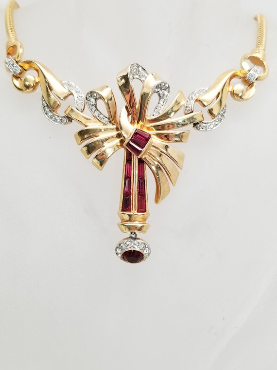 MAZER RUBY and DIAMANTE with Ruby Drop Necklace