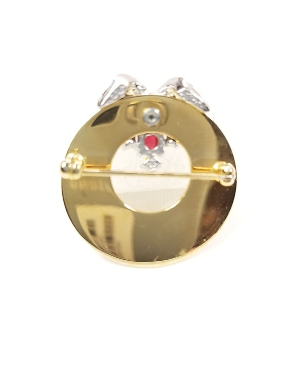 Unsigned BOUCHER RUBY and DIAMANTE Circle Brooch - image 5