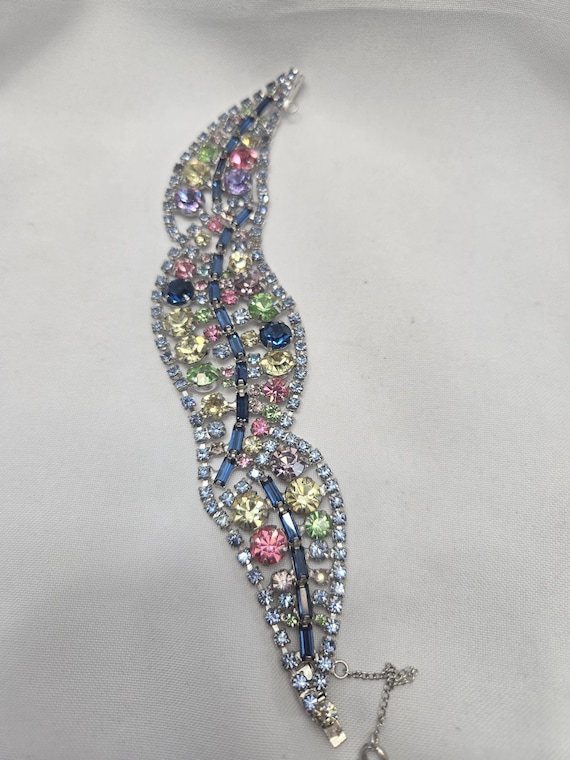 Unsigned MULTI COLORED Huge Bracelet - image 3