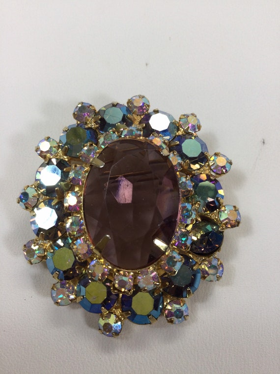 D&E JULIANA Amethyst and AB’s Brooch