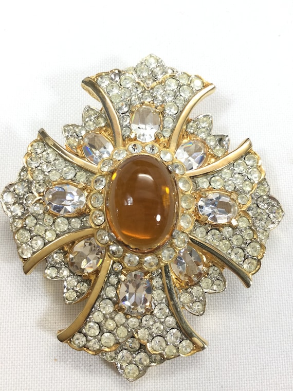 AMAZING K.J.L. Diamante and Golden MALTESE Cross … - image 1