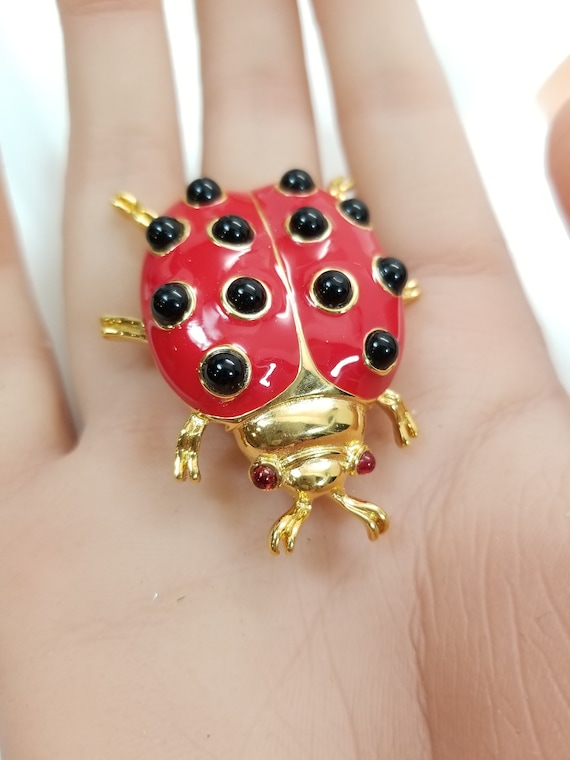 TRIFARI ENAMELED LADYBUG Brooch