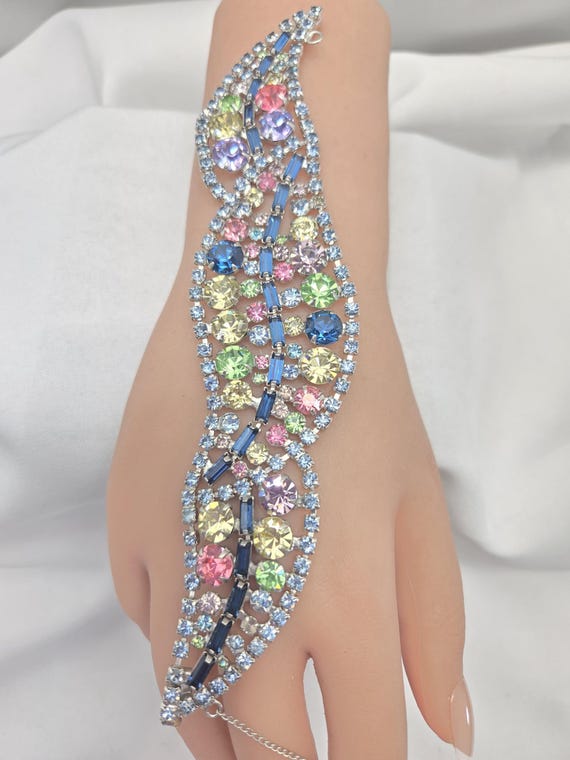 Unsigned MULTI COLORED Huge Bracelet - image 4